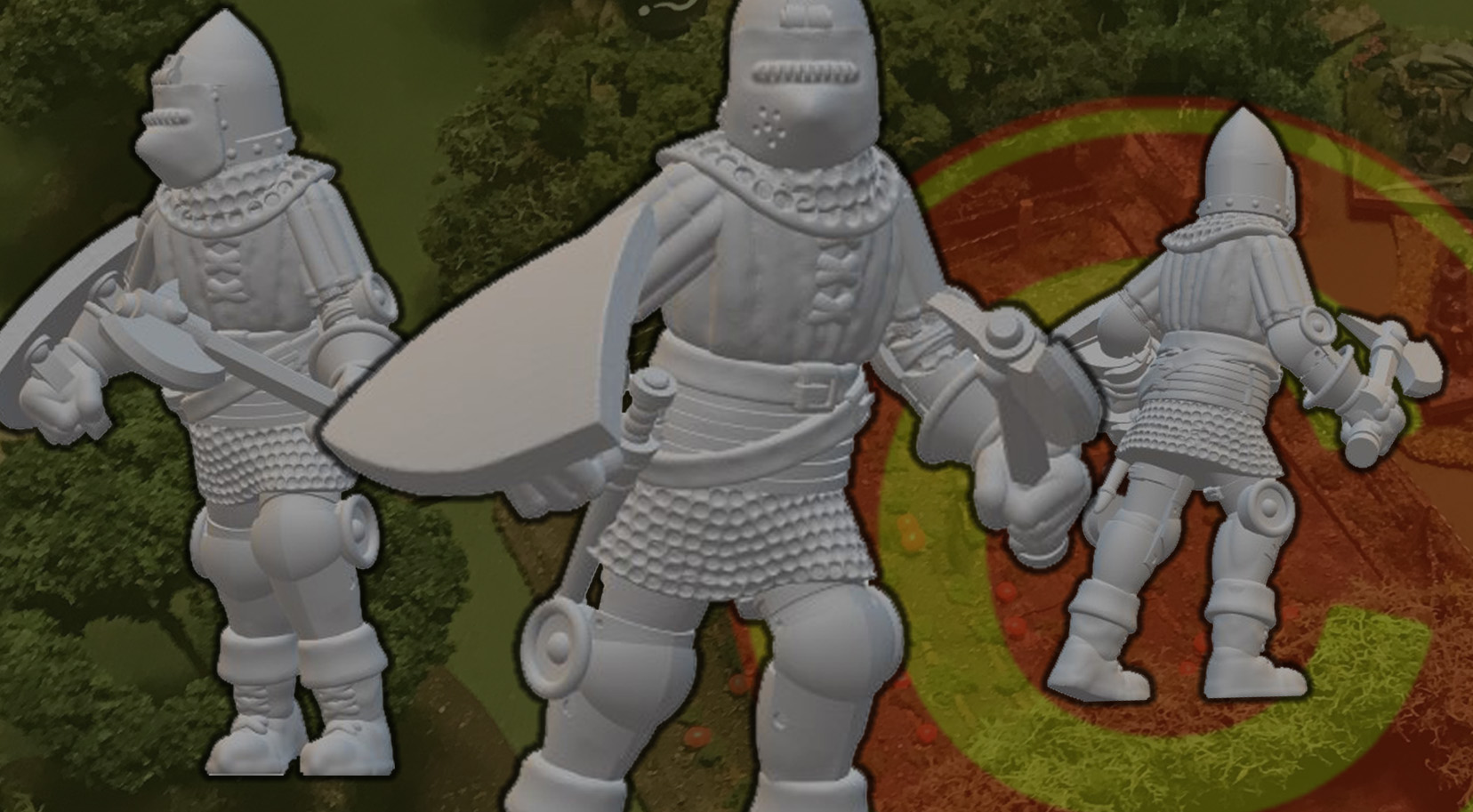 Medieval Man-at-Arms Advancing with Axe & Shield